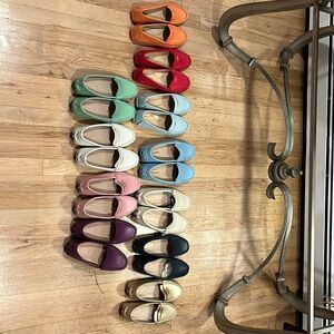 Leather moccasins.